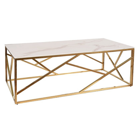 Escada A II kafijas galdiņš marmors, zelts - N1 Home
