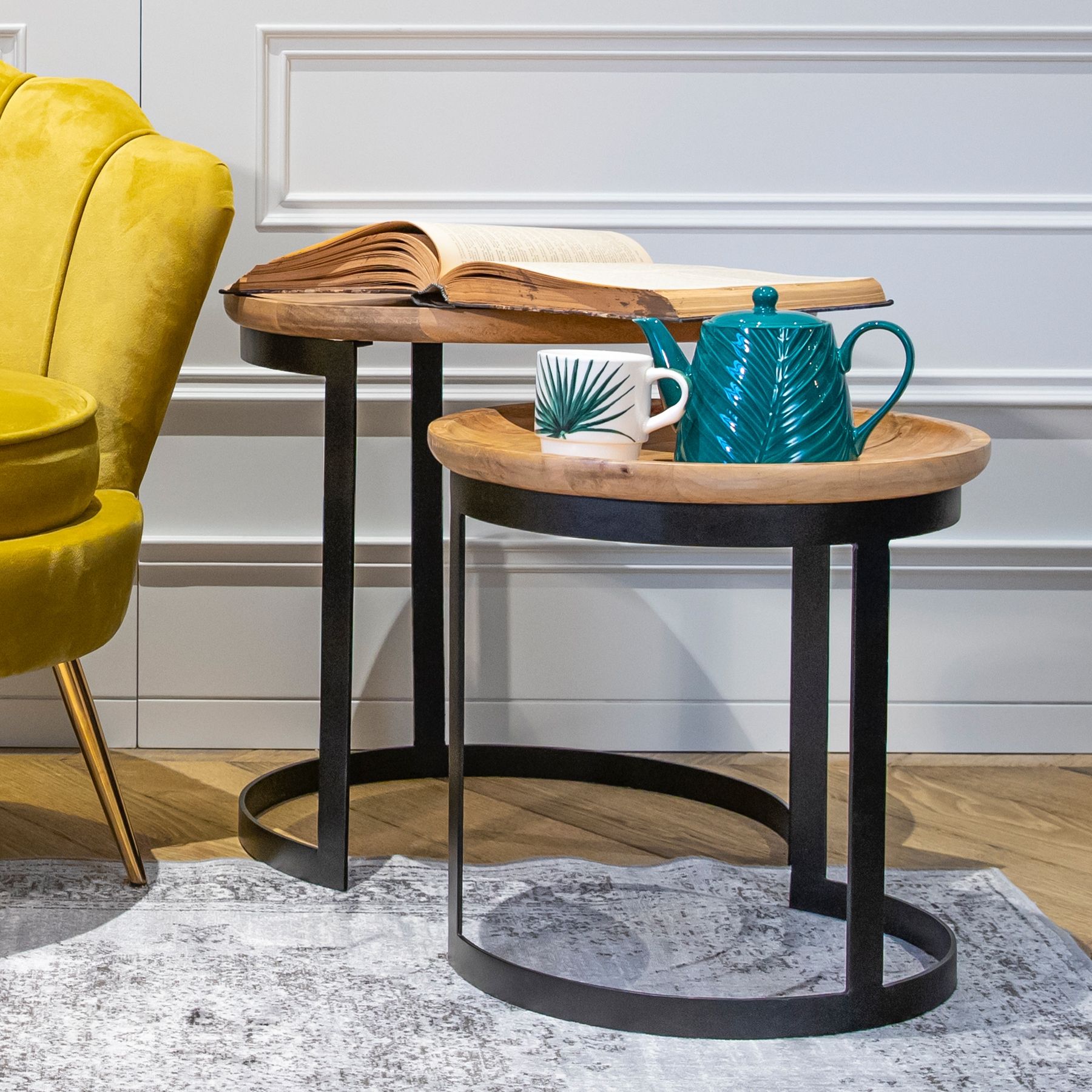 HARVEY kafijas galdiņu komplekts 53x51/43x43 cm - N1 Home