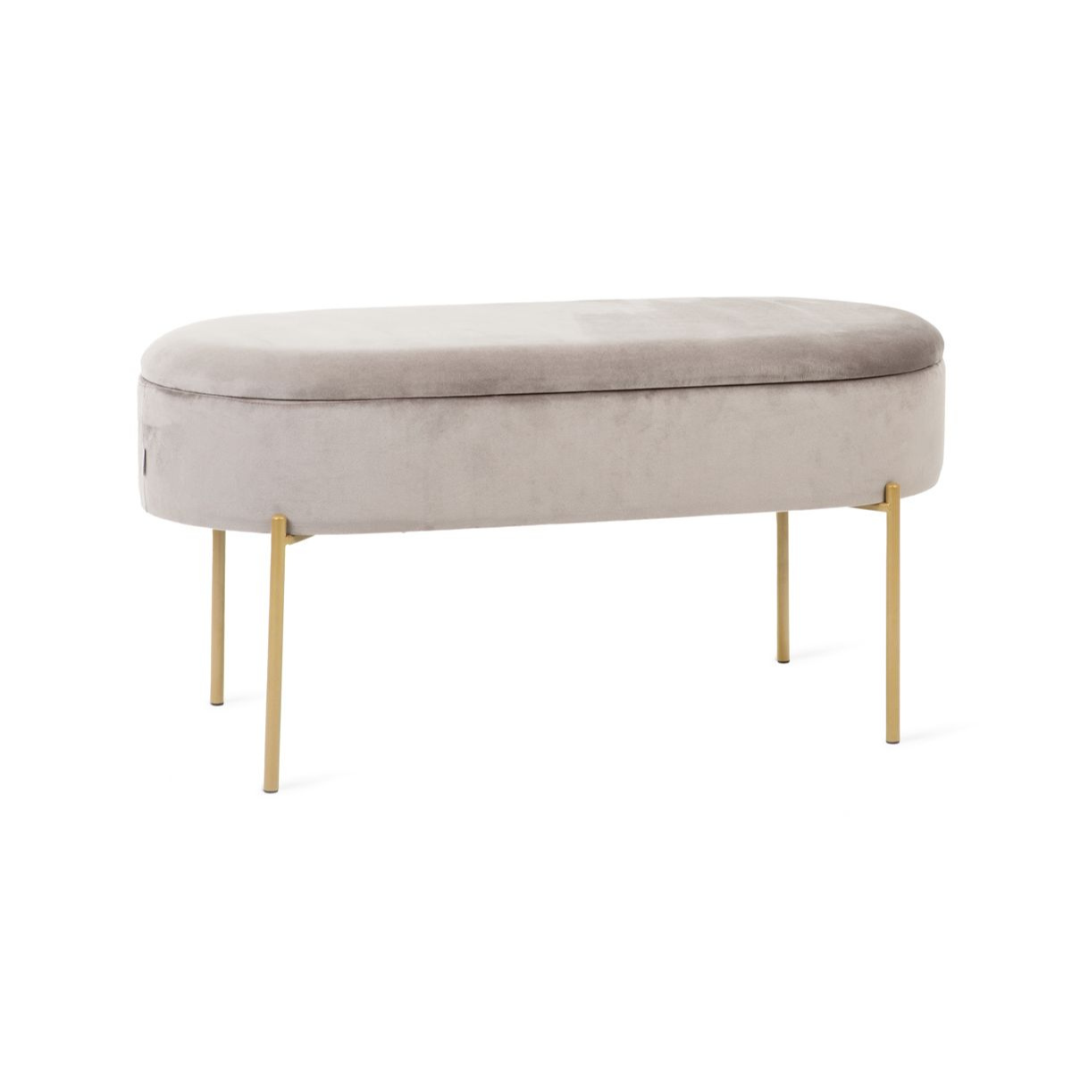 LAYLA bēšs velūra sols ar glabātuvi 91,5x41x46,5 cm - N1 Home