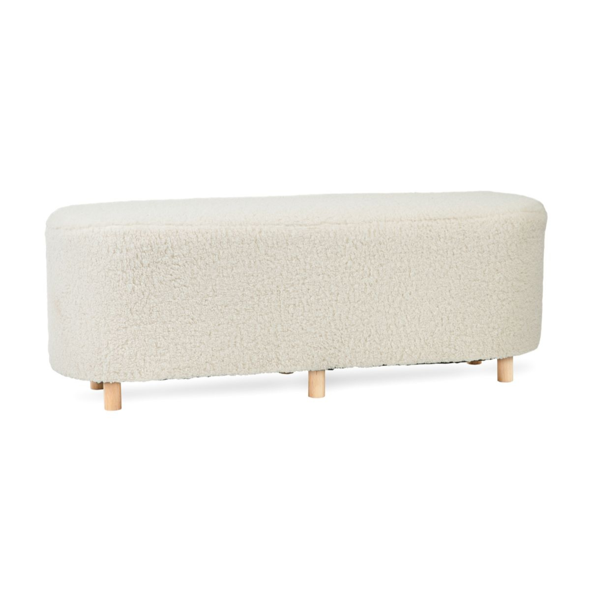 Sols ELSA bēšs no auduma TEDDY BOUCLÉ 120x40x44 cm - N1 Home