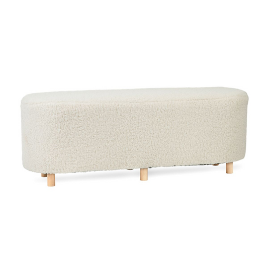 Sols ELSA bēšs no auduma TEDDY BOUCLÉ 120x40x44 cm - N1 Home